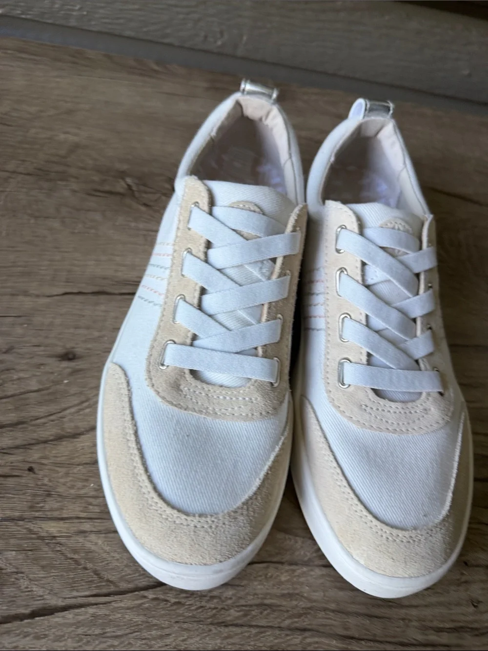 Revitalign Orthotic Canvas Women’s White and Beige Platform Sneakers size 9 - Picture 9 of 11